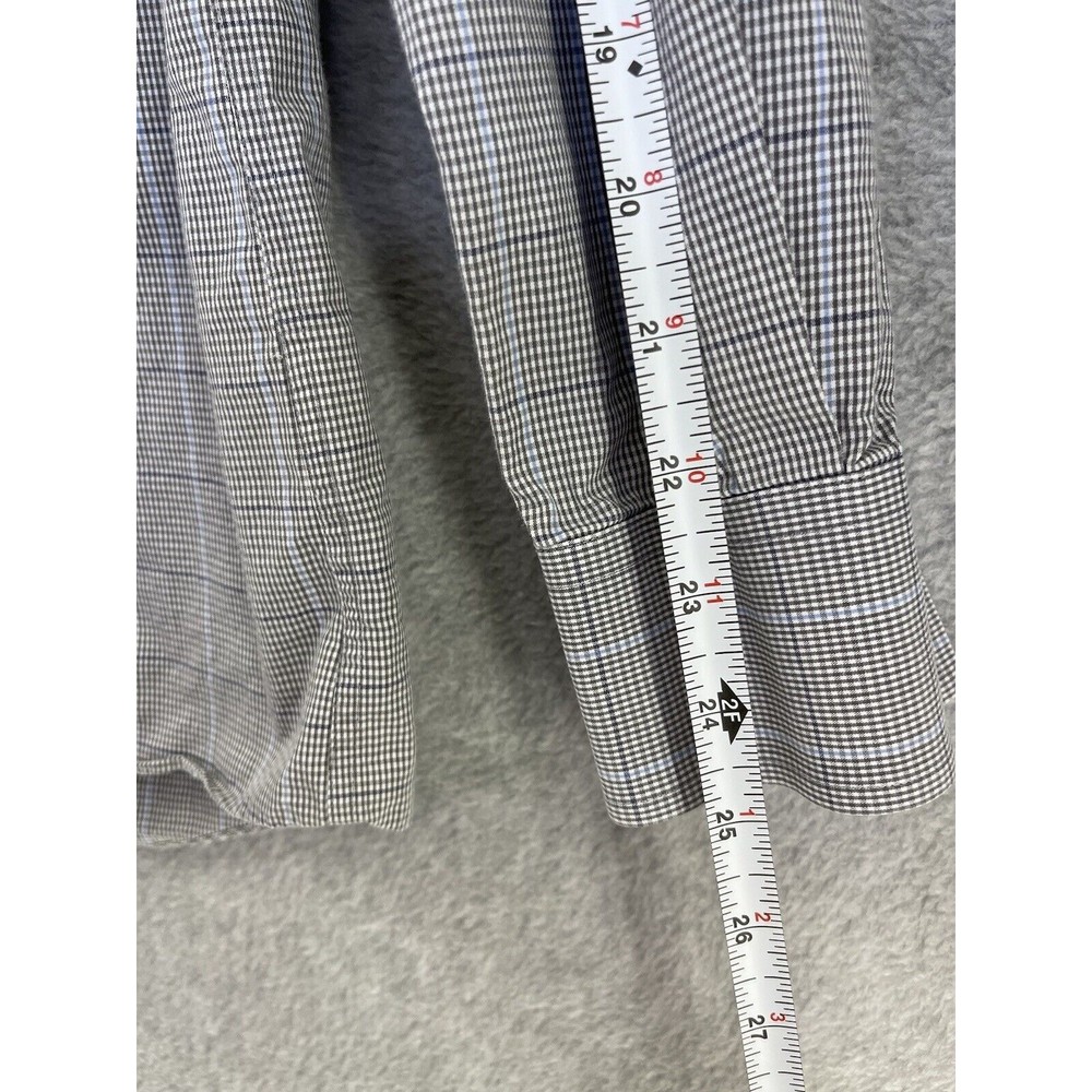 Michael Kors Men's Button Down Shirt Long Sleeve Size 16 1/2 Micro Check Cotton - Picture 10 of 12